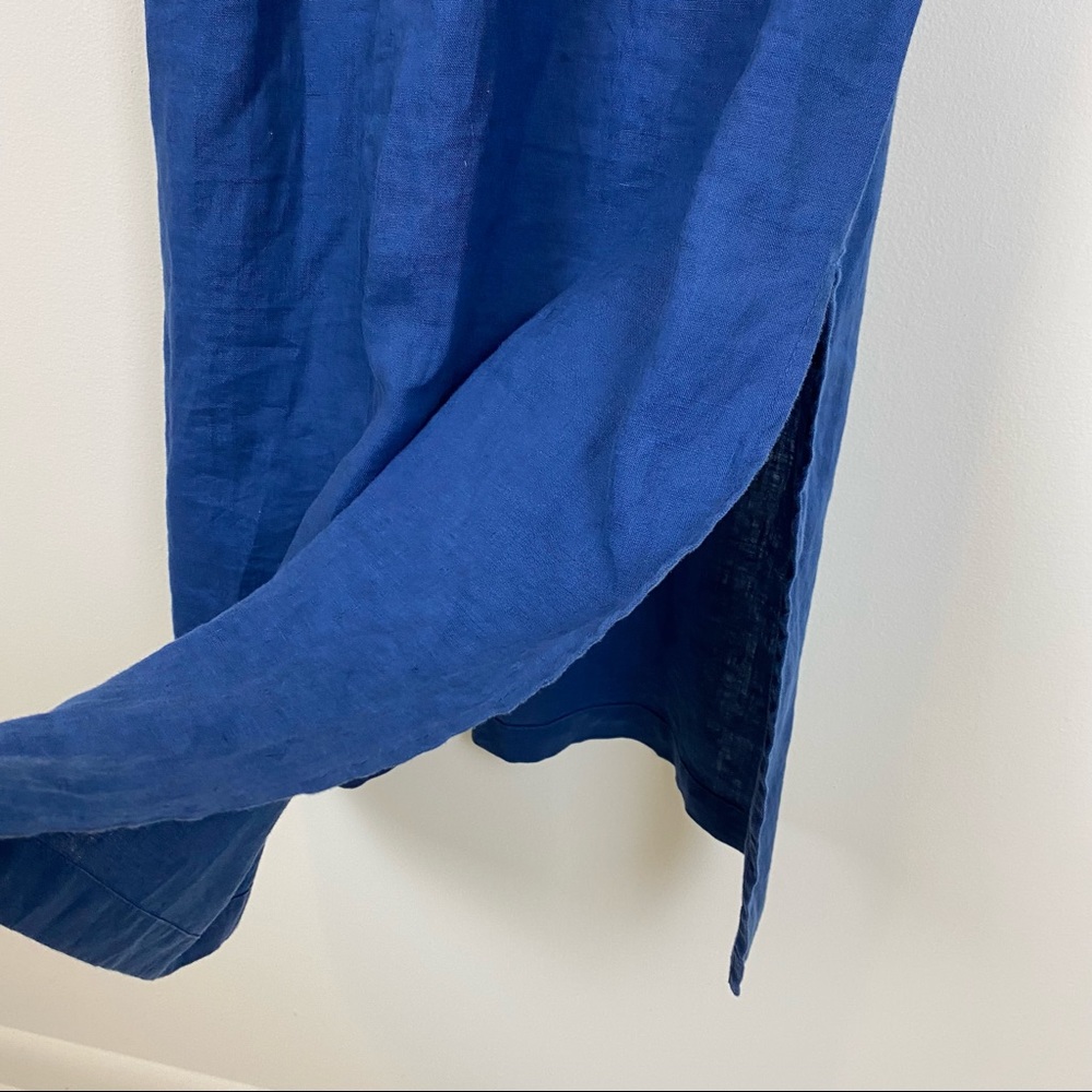 Pure Jill Blue Linen Cotton Layered Maxi Dress - Picture 5 of 7